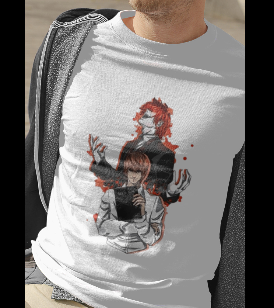 Light Yagami Raito And Ryuk Holding Death Note Anime T-Shirt