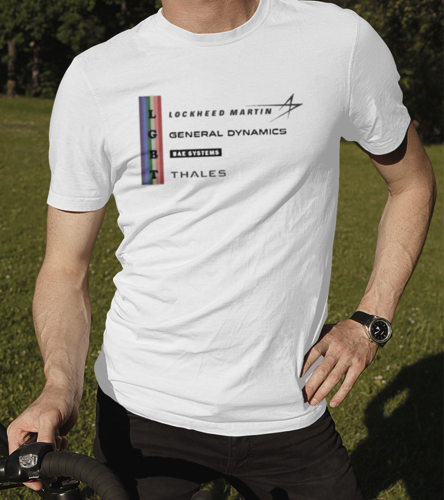 Lockheed Martin General Dynamics BAE Systems Thales LGBT Rainbow Vertical T-Shirt
