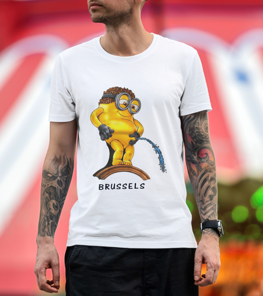 Brussels Pee Minion Parody Manneken Pis T-Shirt