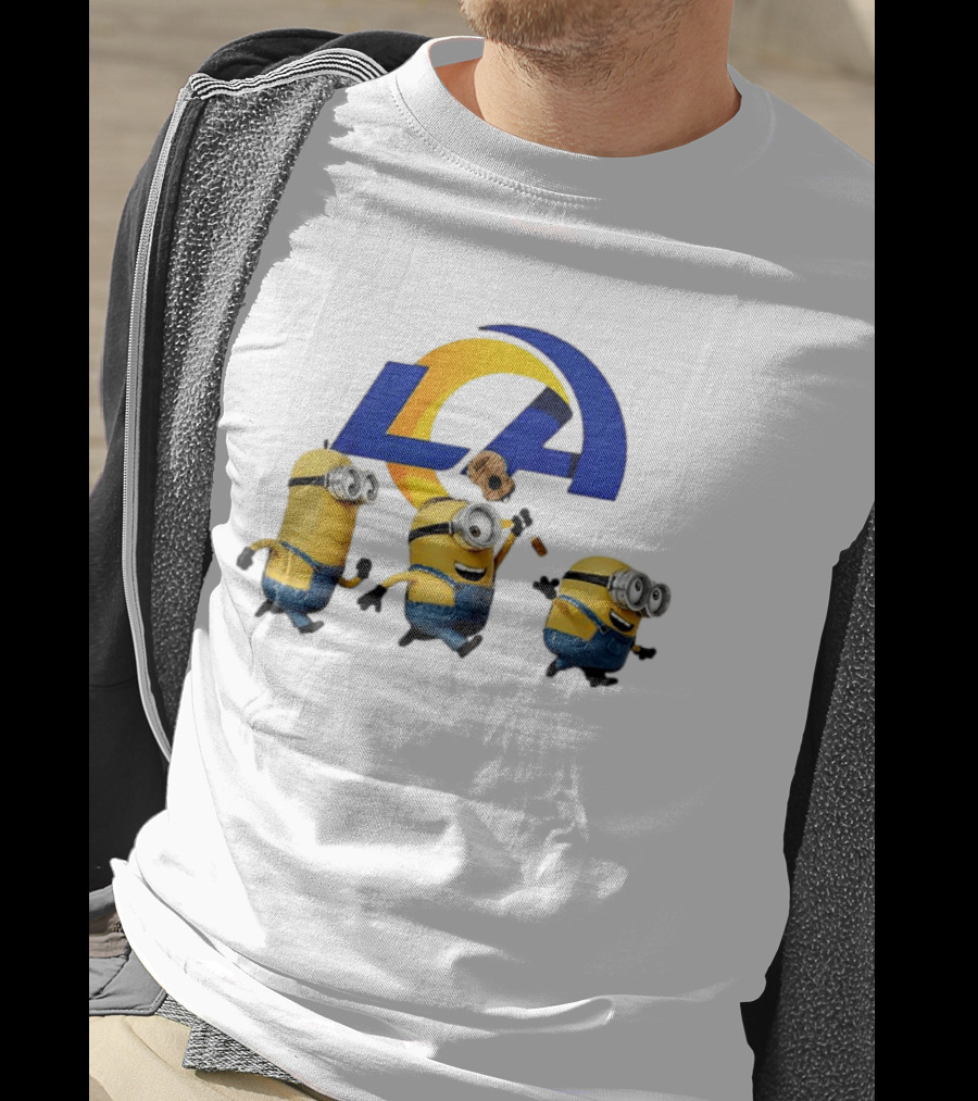 Minions LA Rams Football Team Crossover Fun T-Shirt
