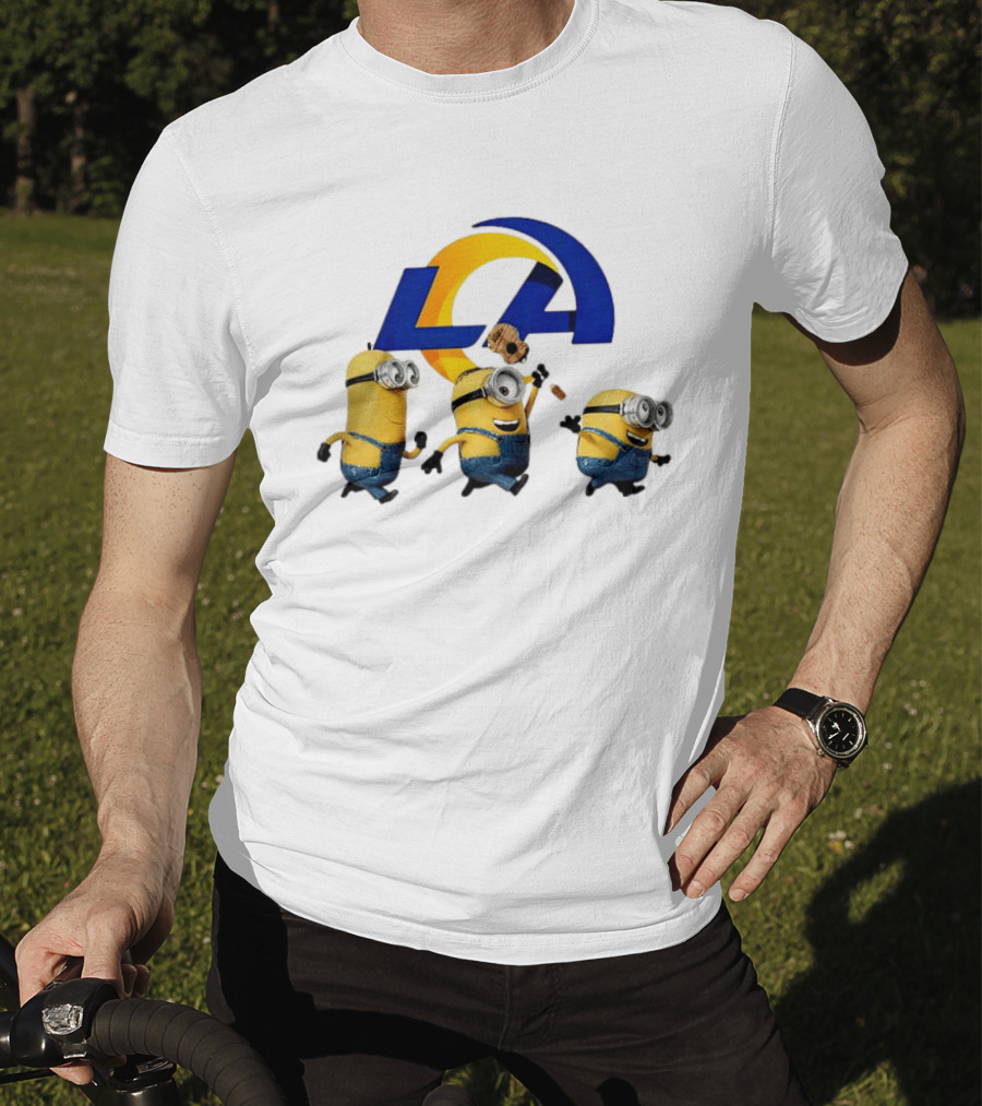 Minions LA Rams Football Team Crossover Fun T-Shirt