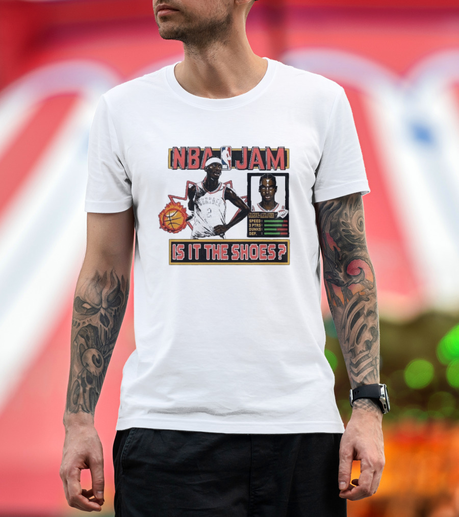 Shai Gilgeous Alexander Oklahoma City Thunder NBA Jam Is It The Shoes Homage Tri Blend T-Shirt