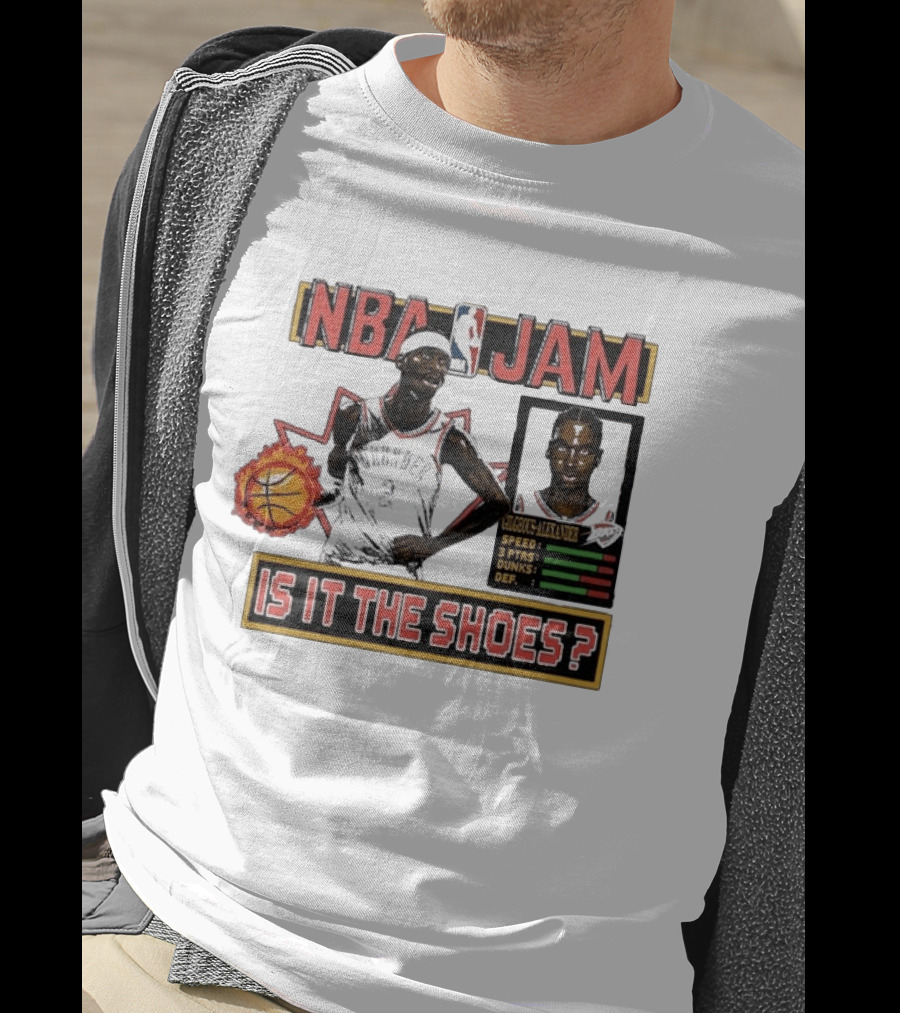 Shai Gilgeous Alexander Oklahoma City Thunder NBA Jam Is It The Shoes Homage Tri Blend T-Shirt