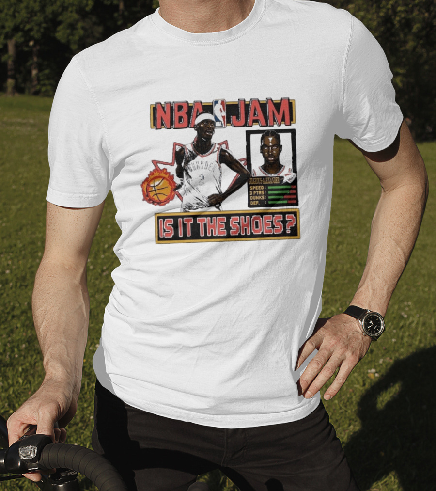 Shai Gilgeous Alexander Oklahoma City Thunder NBA Jam Is It The Shoes Homage Tri Blend T-Shirt