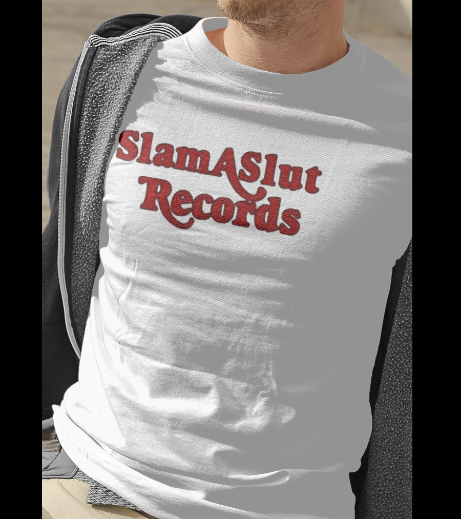 SlamASlut Records Vintage Inspired Music Label T-Shirt