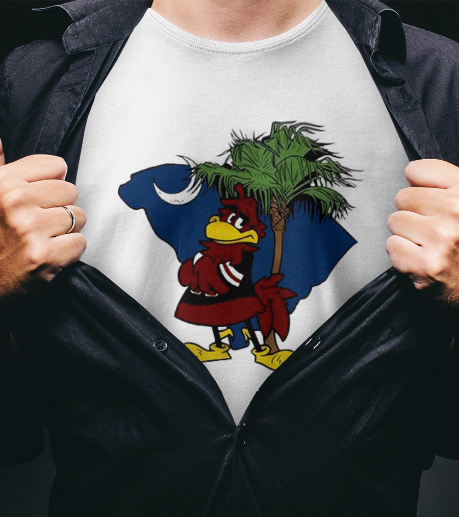 South Carolina Gamecocks Hey Gamecocks Mascot Palmetto Crescent T-Shirt