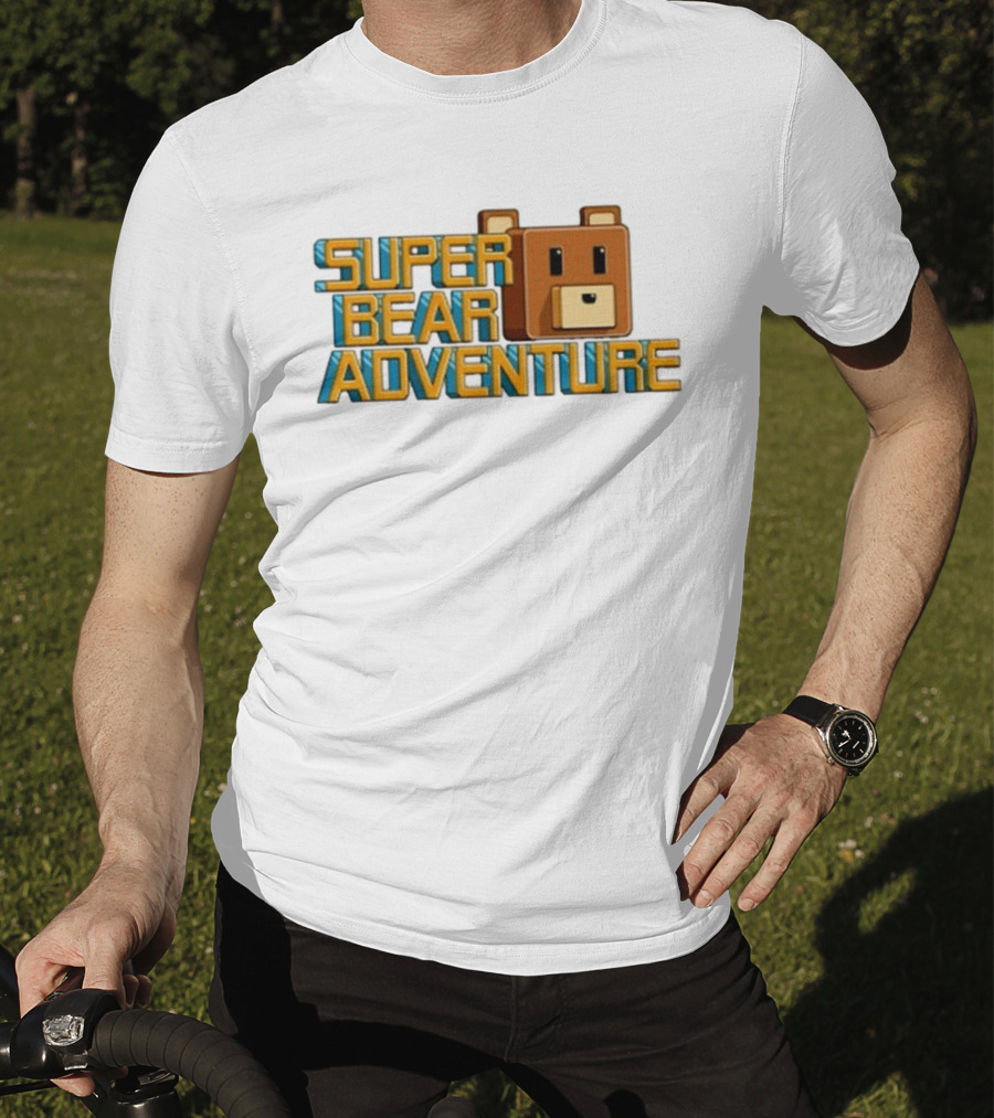 Super Bear Adventure Pixel Art Bear Face T-Shirt