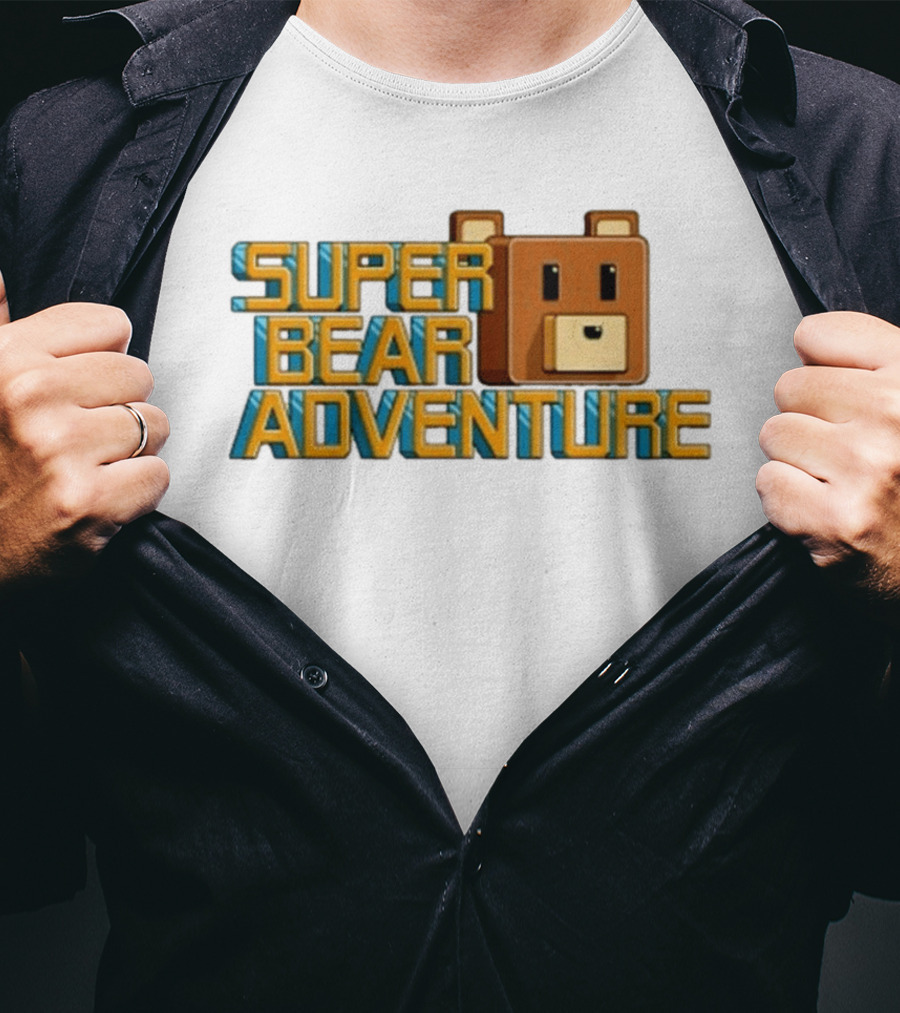 Super Bear Adventure Pixel Art Bear Face T-Shirt