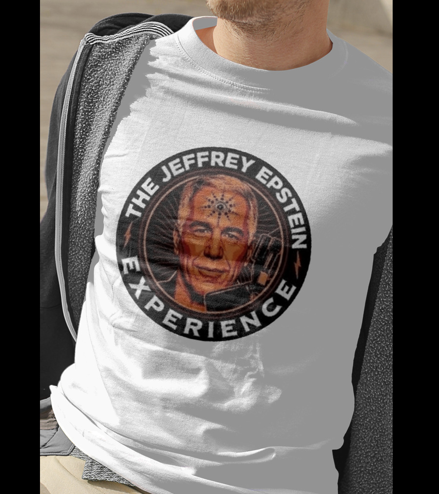 The Jeffrey Epstein Experience Meme Parody Headshot With Microphone And Psychedelic T-Shirt