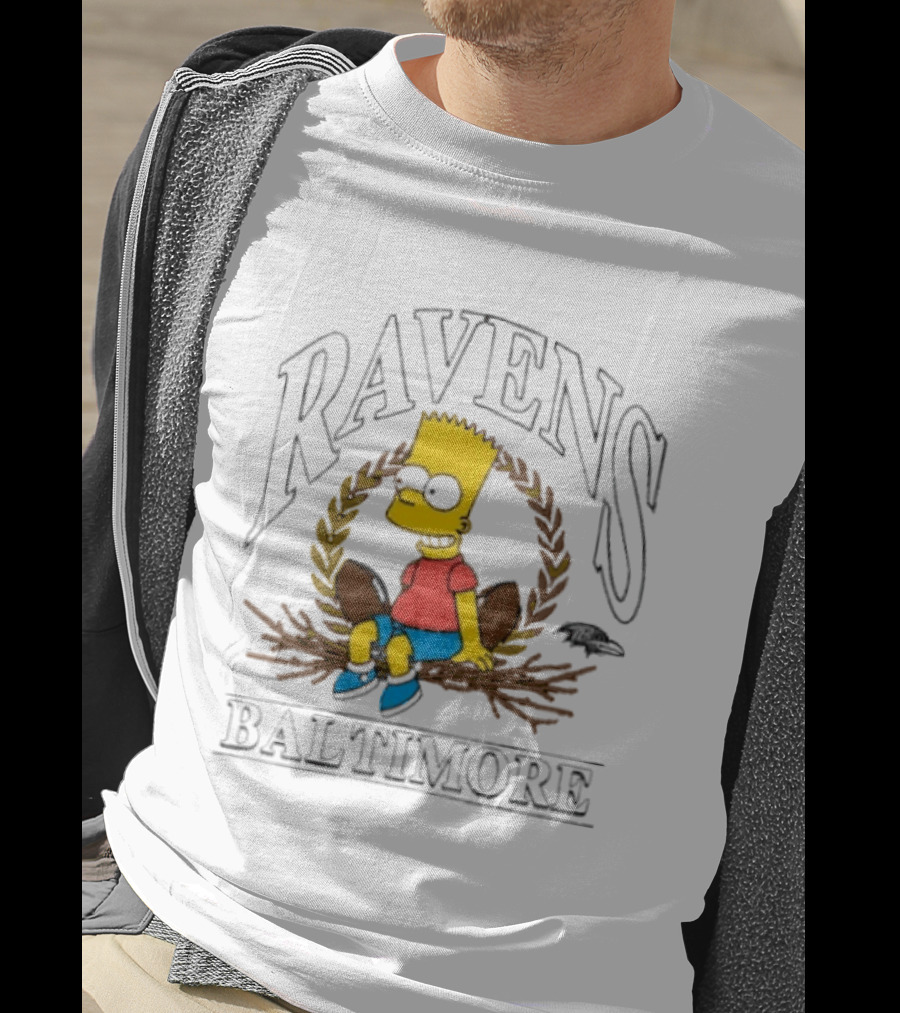 Baltimore Ravens Bart Simpson Crossover 2025 T-Shirt