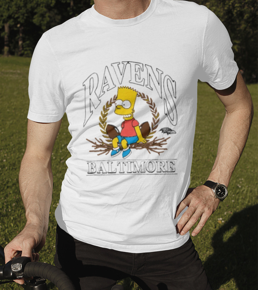 Baltimore Ravens Bart Simpson Crossover 2025 T-Shirt