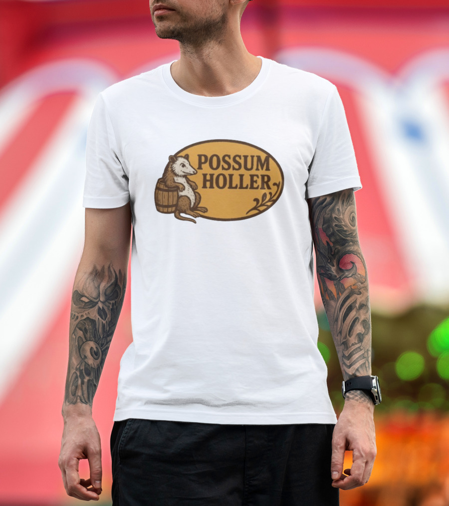 Possum Holler Rustic Opossum With Barrel T-Shirt