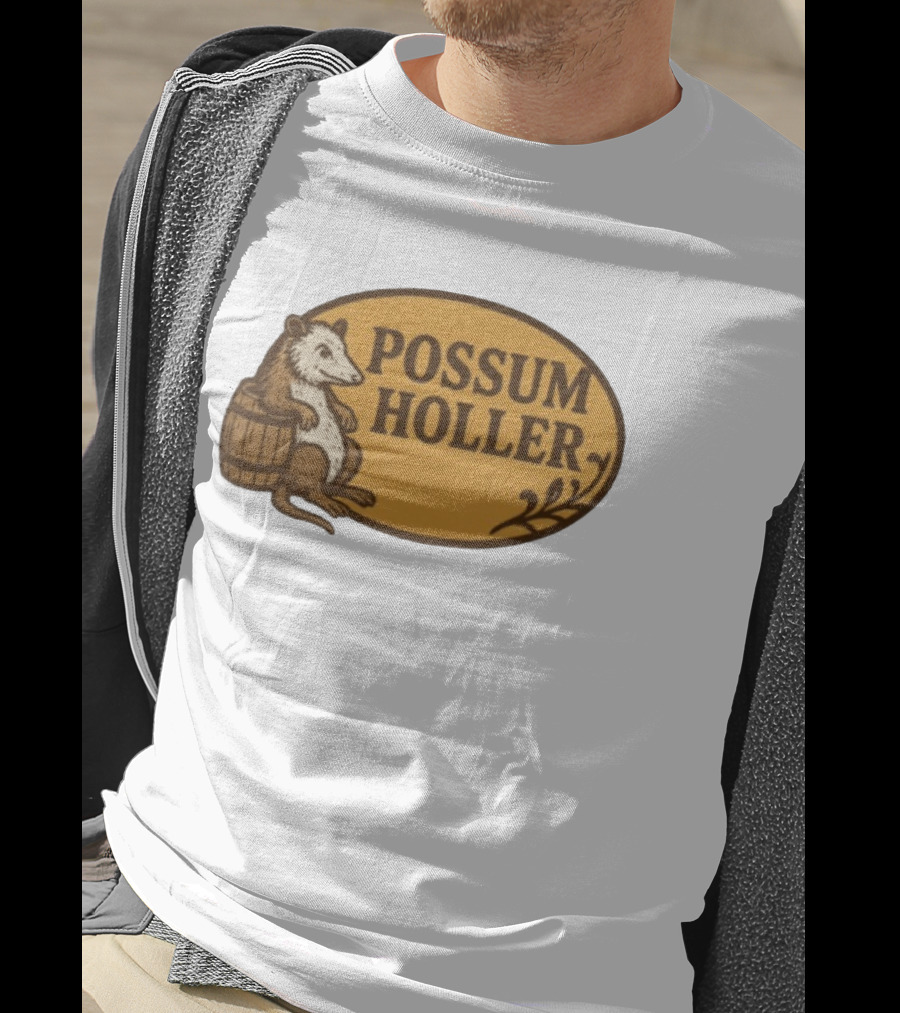 Possum Holler Rustic Opossum With Barrel T-Shirt