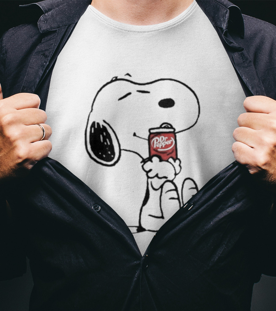 Snoopy Hugging Dr Pepper Can T-Shirt