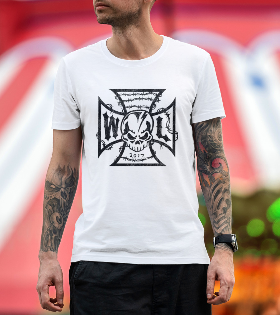 Warren Lotas Iron Cross Skull W L 2017 White T-Shirt