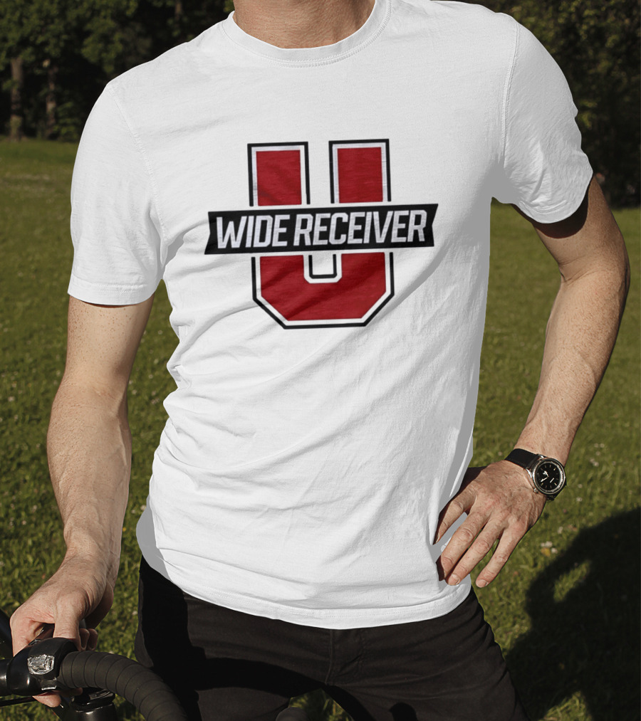 Wide Receiver U Team Red Black Block Lettering T-Shirt