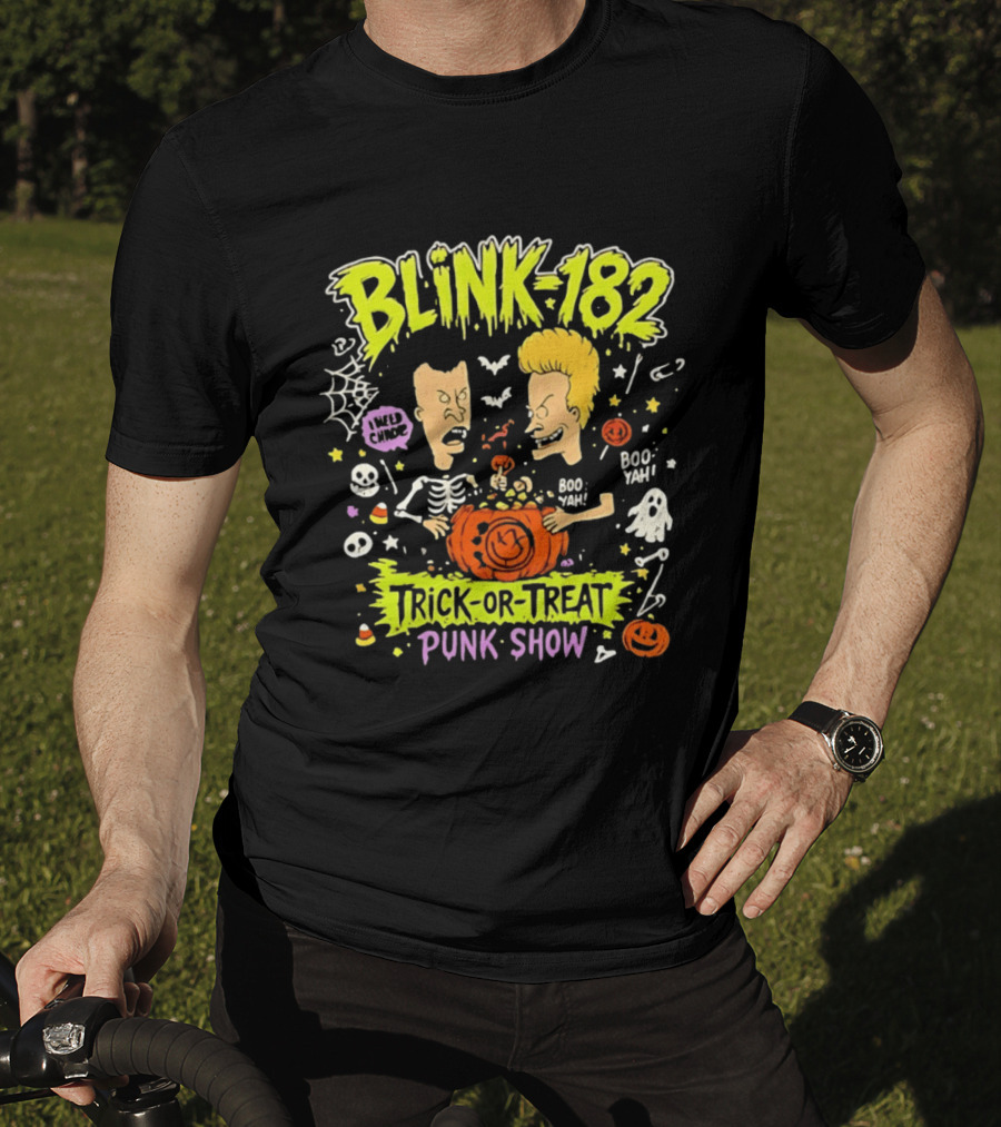 Blink 182 Beavis And Butt Head Halloween Trick Or Treat Punk Show T-Shirt