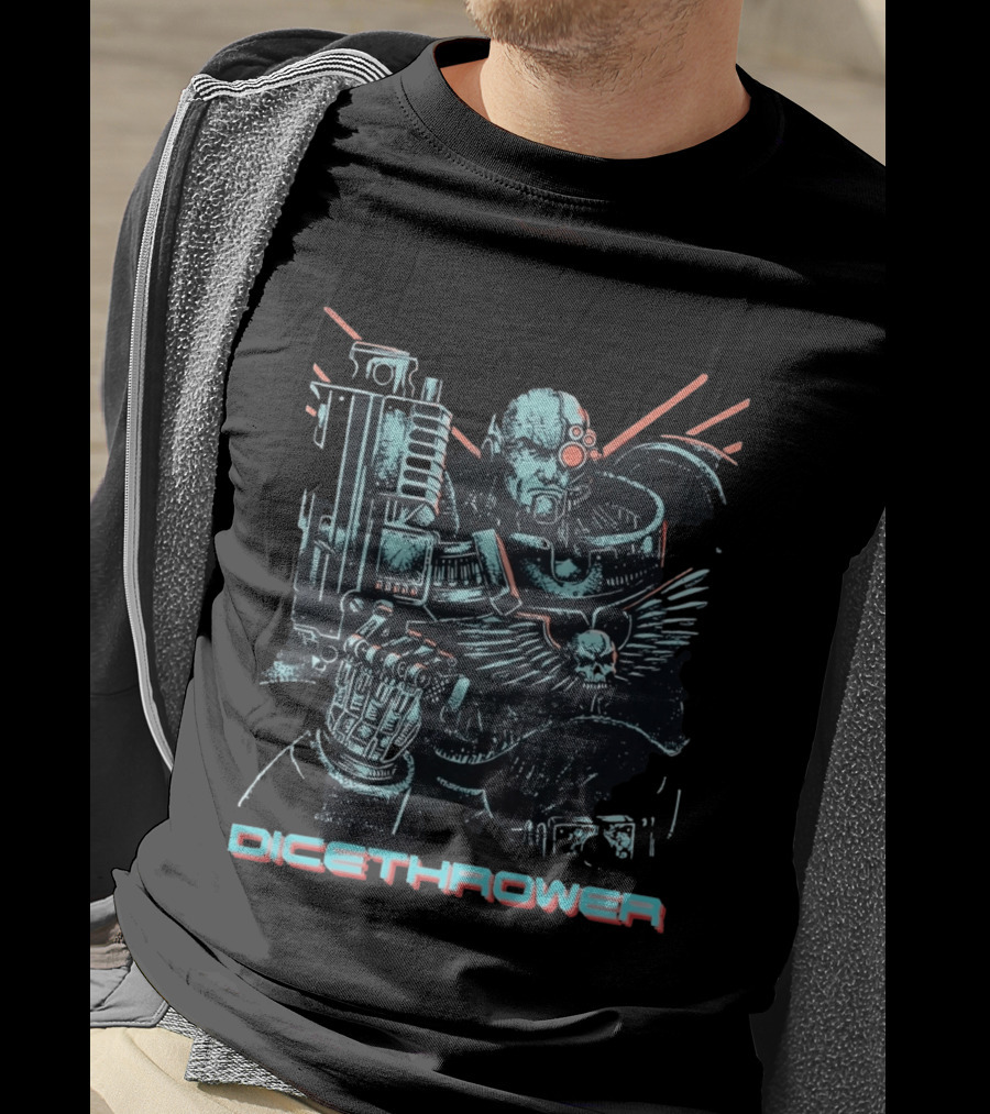 Iron Hand Space Marine Dicethrower With Bolter T-Shirt