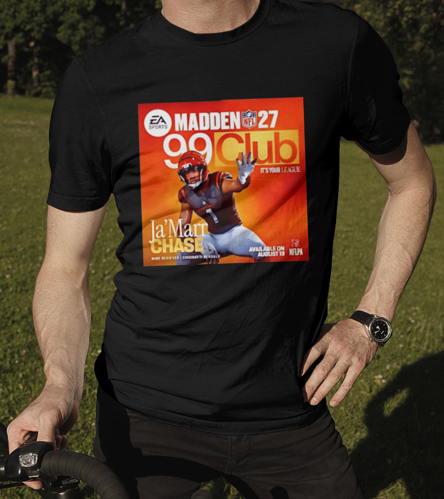 Ja'Marr Chase Cincinnati Bengals EA Sports Madden 27 99 Club NFLPA Available August 13 T-Shirt