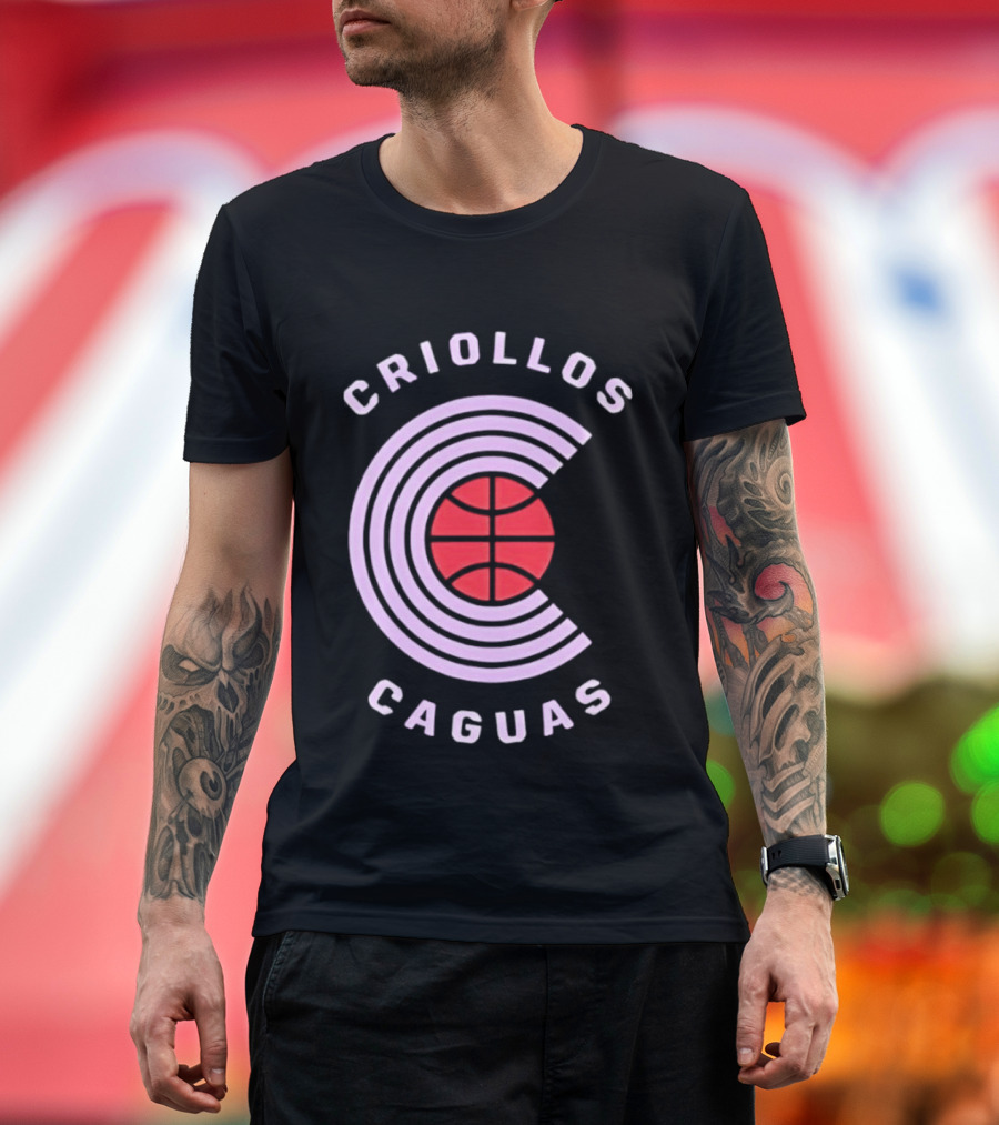 Criollos De Caguas Basketball Team Retro Style Logo Sports T-Shirt