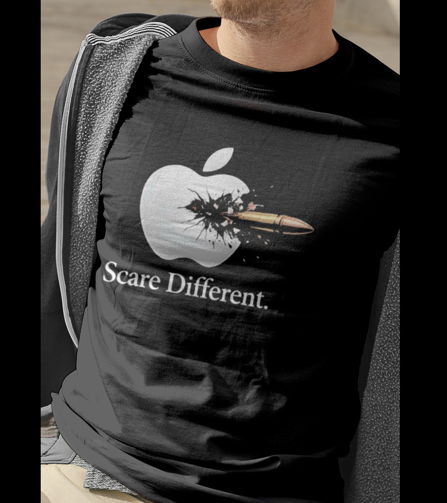 Scare Different Apple Bullet Hole Explosion T-Shirt