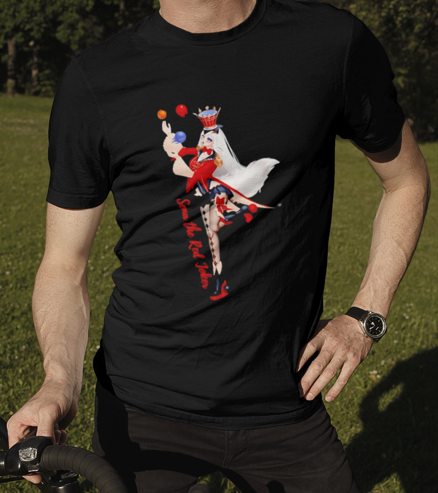 Sena The Red Joker Anime Jester Character With Crown And Juggling Balls T-Shirt