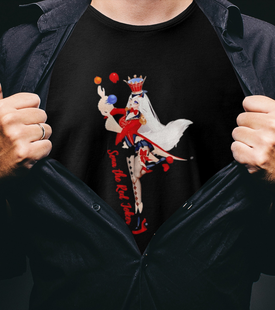 Sena The Red Joker Anime Jester Character With Crown And Juggling Balls T-Shirt