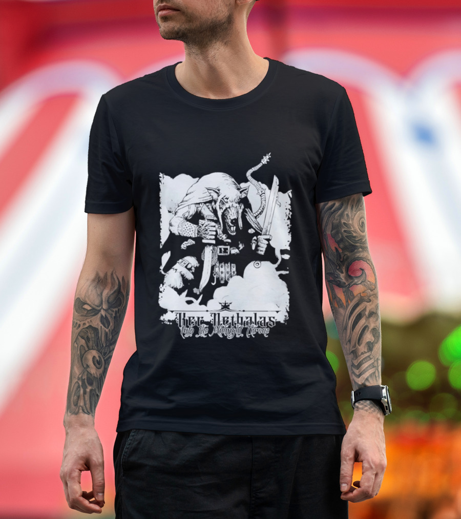 Ker Nethalas Into The Midnight Throne Rat Warrior Sword And Dagger Creature T-Shirt