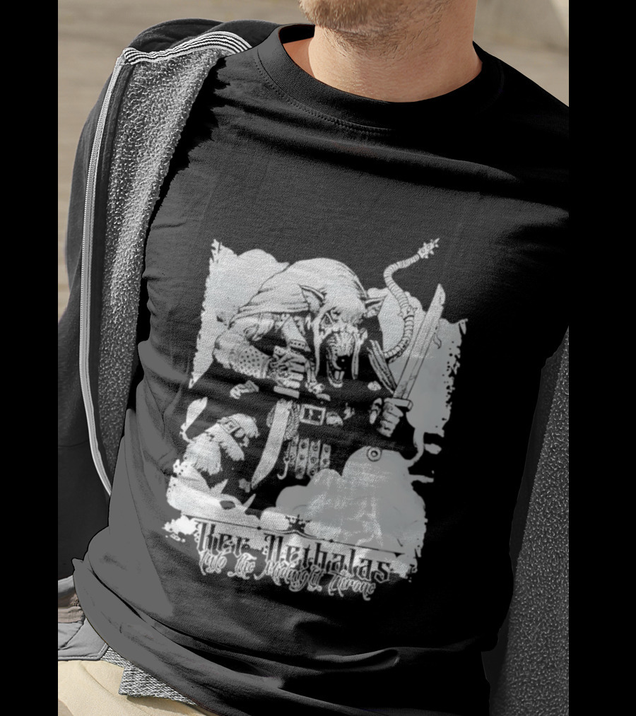 Ker Nethalas Into The Midnight Throne Rat Warrior Sword And Dagger Creature T-Shirt