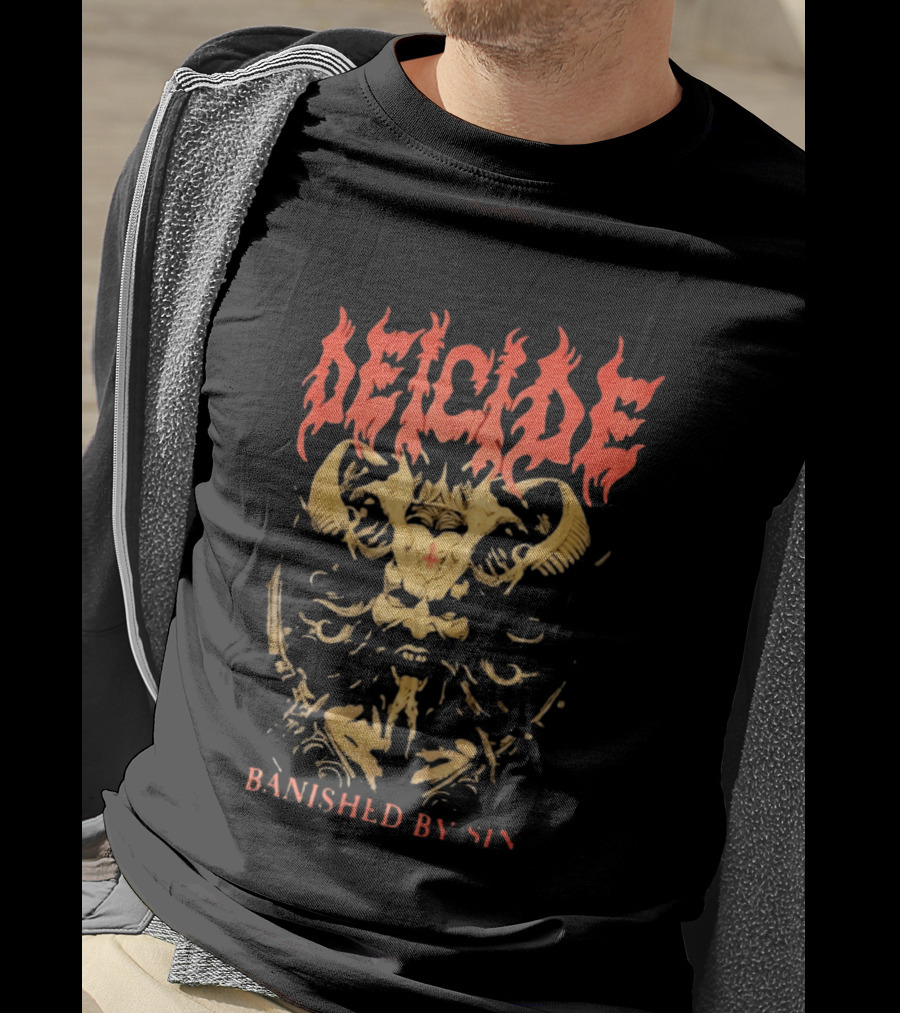 Deicide Banished By Sin Skull And Horns Death Metal T-Shirt