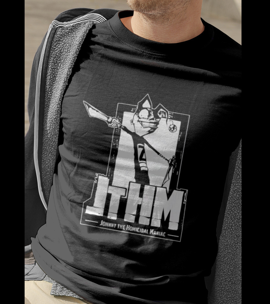 JTHM Johnny The Homicidal Maniac Distressed Black And White Comic T-Shirt