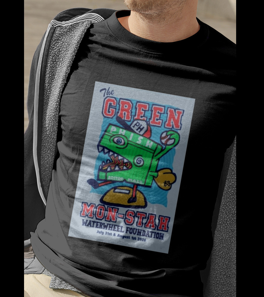 The WaterWheel Foundation The GREEN MON STAH Phish Fenway Park Boston July 31st August 1st 2026 T-Shirt
