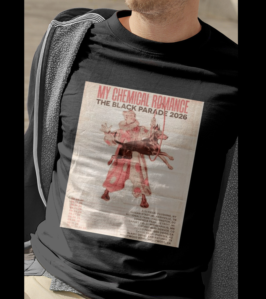My Chemical Romance The Black Parade 2026 Tour Dates Clown And Dog T-Shirt