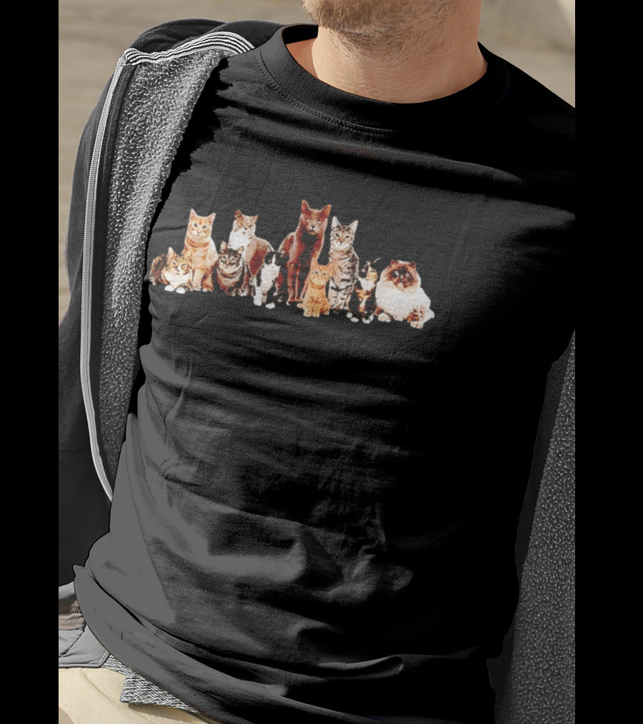 Diverse Feline Kittens Group Cat Lover T-Shirt