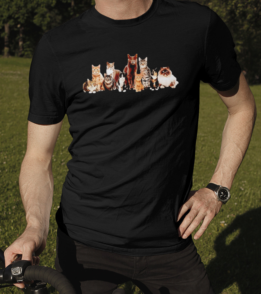 Diverse Feline Kittens Group Cat Lover T-Shirt