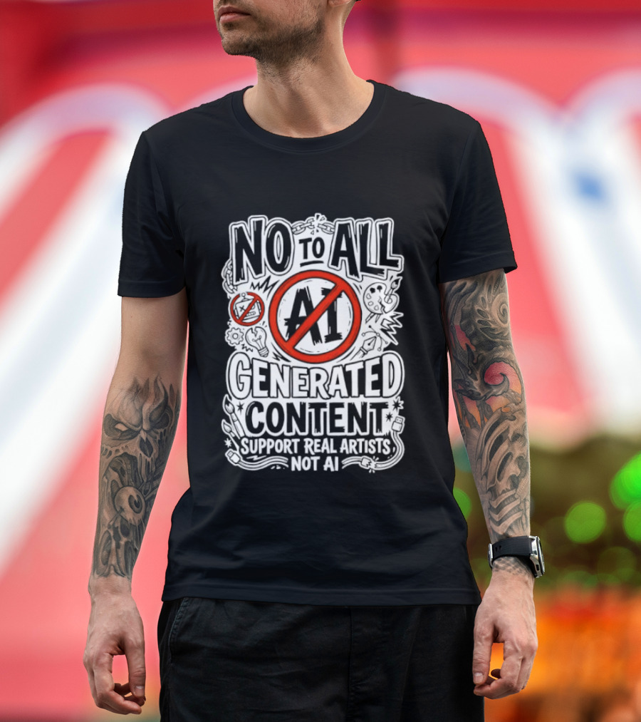 No To All AI Generated Content Support Real Artists Not AI T-Shirt