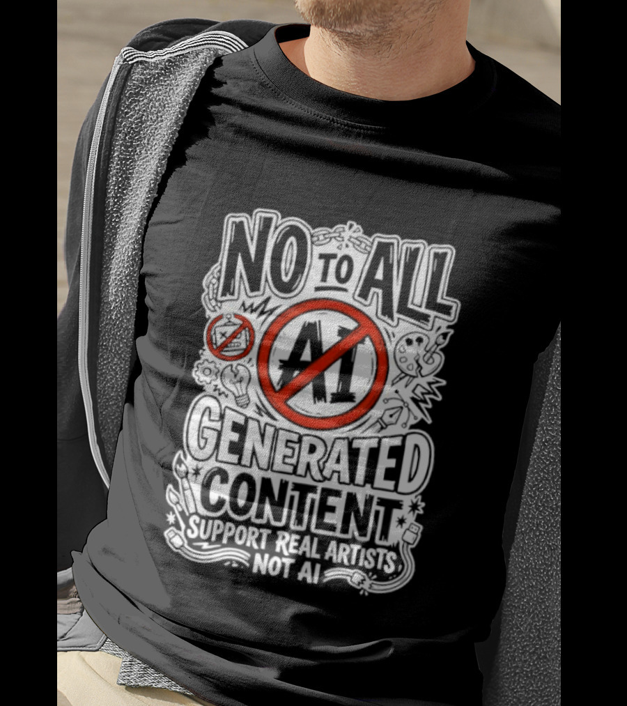 No To All AI Generated Content Support Real Artists Not AI T-Shirt