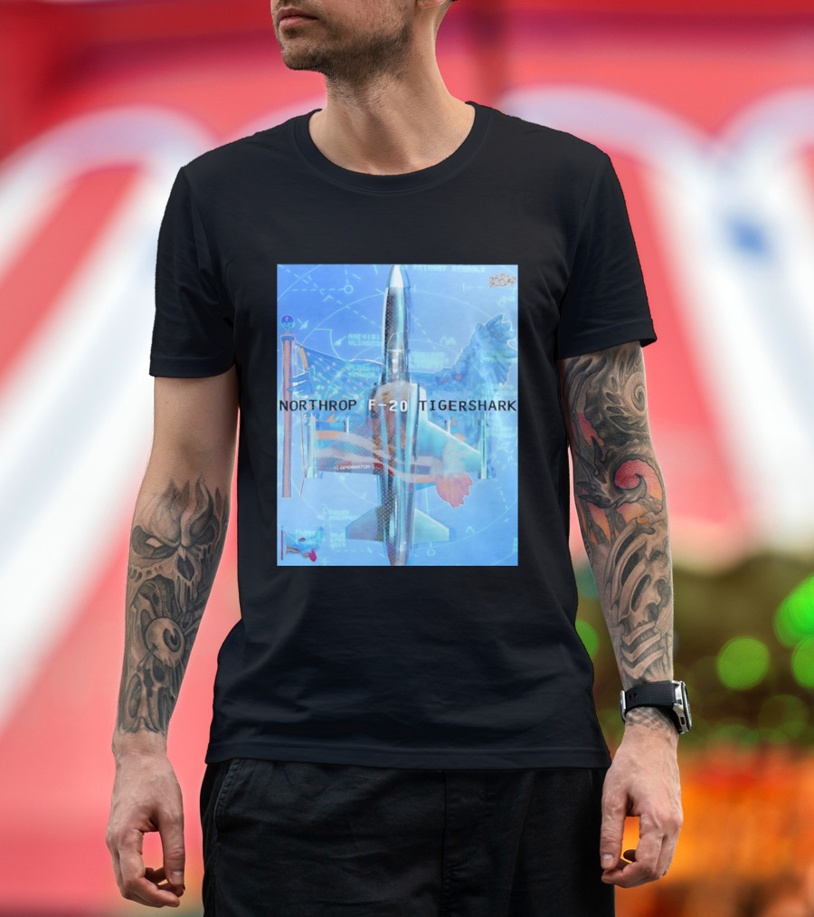 Northrop F 20 Tigershark Fighter Jet Aviation Digital Art And Aerospace T-Shirt