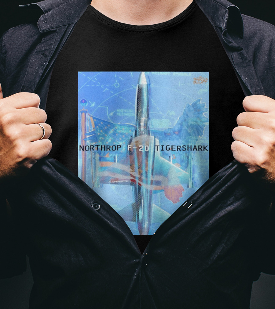 Northrop F 20 Tigershark Fighter Jet Aviation Digital Art And Aerospace T-Shirt