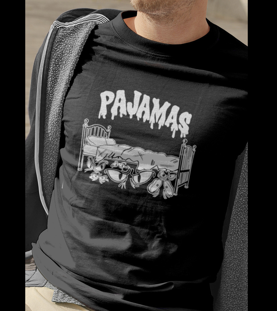 Pajamas Bed With Spooky Scary Eyes T-Shirt