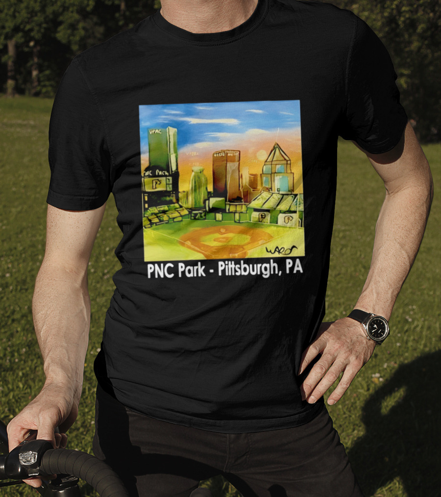 PNC Park Pittsburgh PA Baseball Skyline Art Print T-Shirt