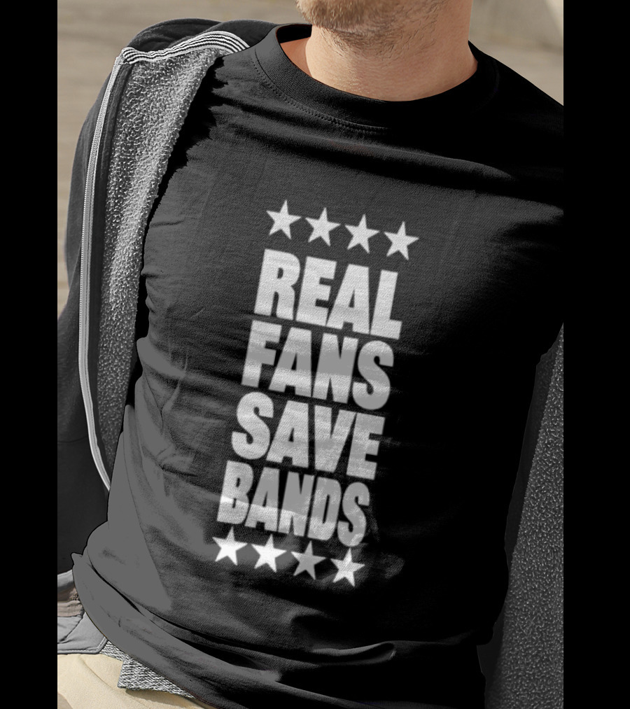 Real Fans Save Bands Music Appreciation Stars T-Shirt