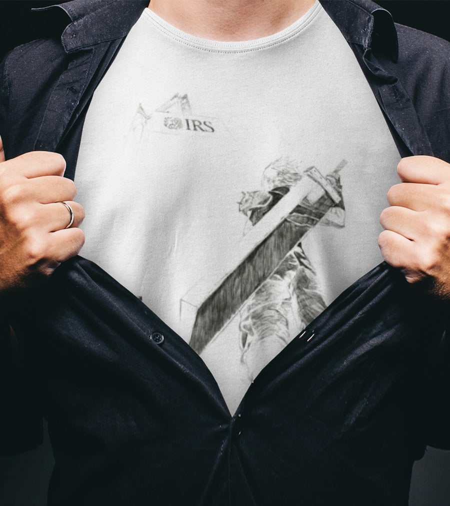 Cloud Strife Final Fantasy VII Tax Evasion IRS T-Shirt