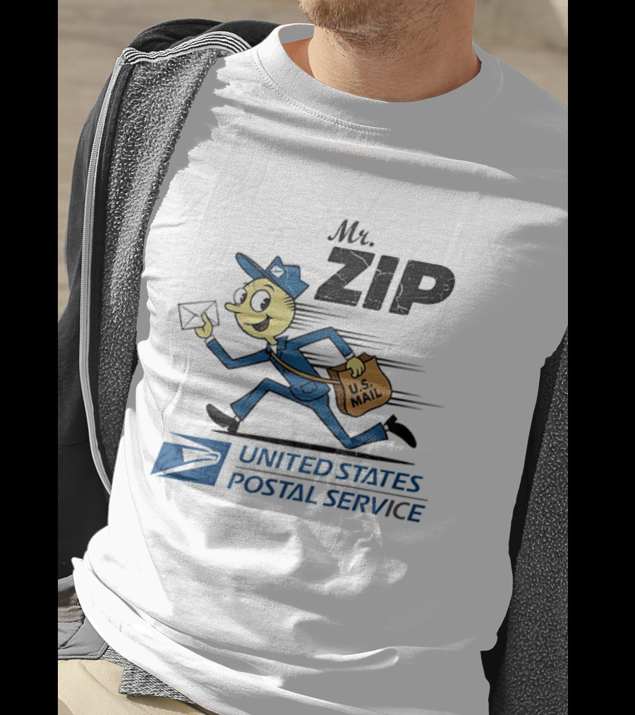 Mr ZIP USPS Retro Distressed U.S. Mail Carrier T-Shirt