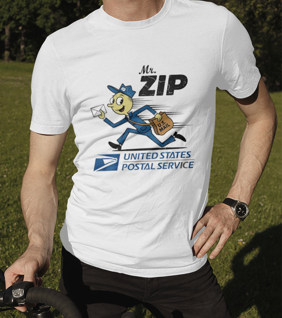 Mr ZIP USPS Retro Distressed U.S. Mail Carrier T-Shirt