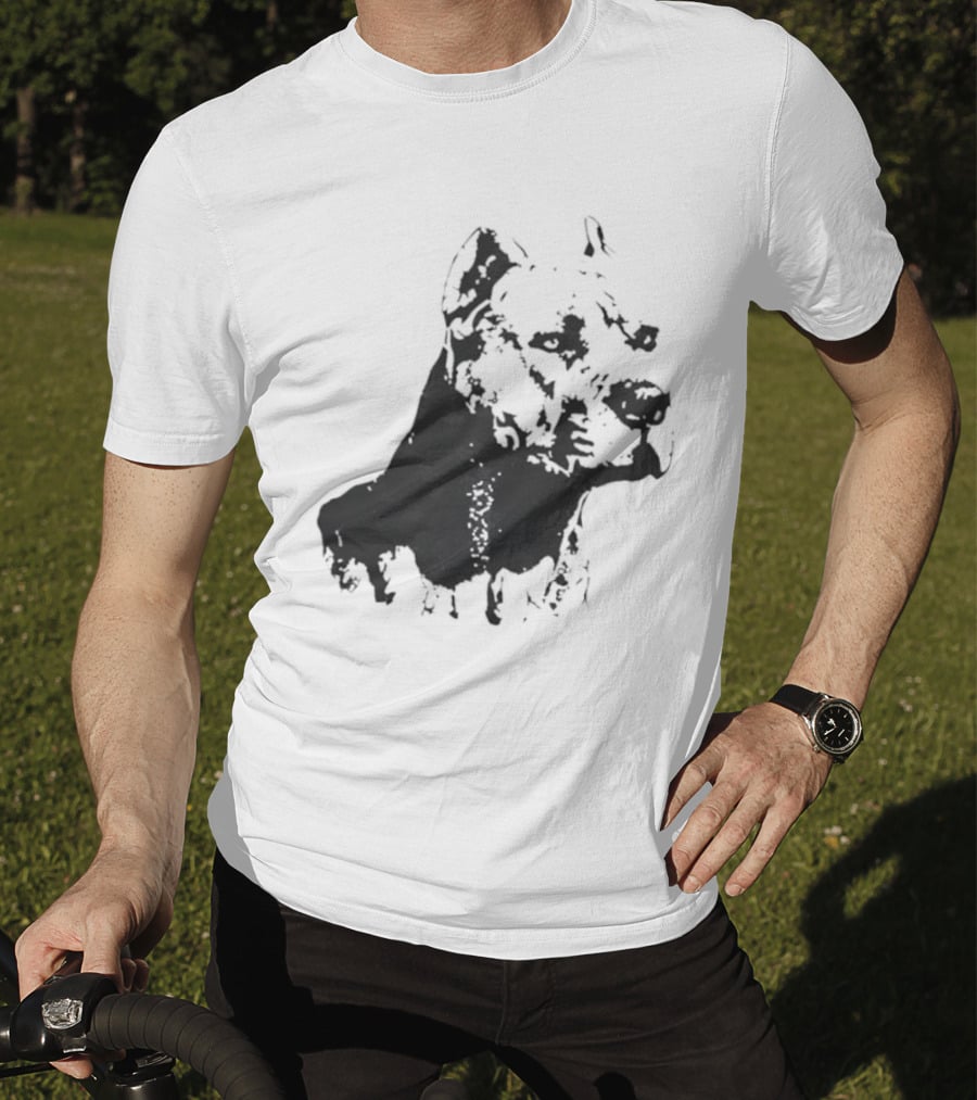Distressed Pit Bull Dog Face Art For Dog Lovers T-Shirt