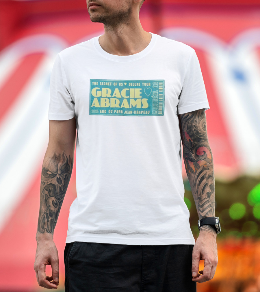 Gracie Abrams The Secret Of Us Deluxe Tour Montreal QC August 02 Parc Jean Drapeau 2025 T-Shirt