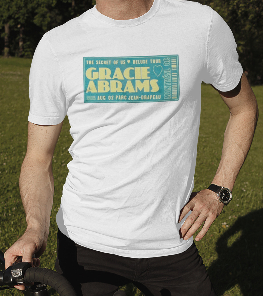 Gracie Abrams The Secret Of Us Deluxe Tour Montreal QC August 02 Parc Jean Drapeau 2025 T-Shirt