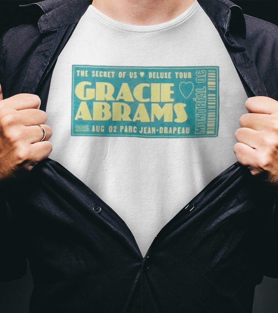 Gracie Abrams The Secret Of Us Deluxe Tour Montreal QC August 02 Parc Jean Drapeau 2025 T-Shirt