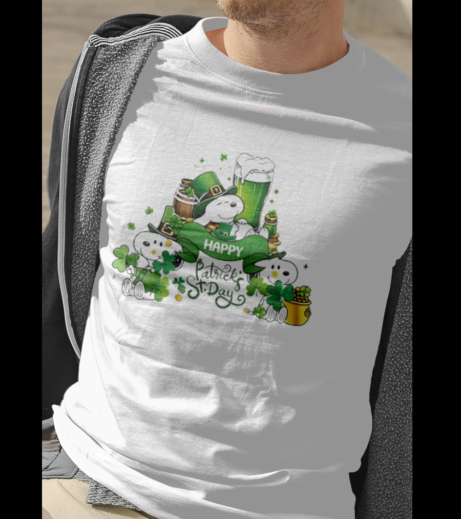 Snoopy St Patrick's Day Peanuts Shamrock Happy T-Shirt